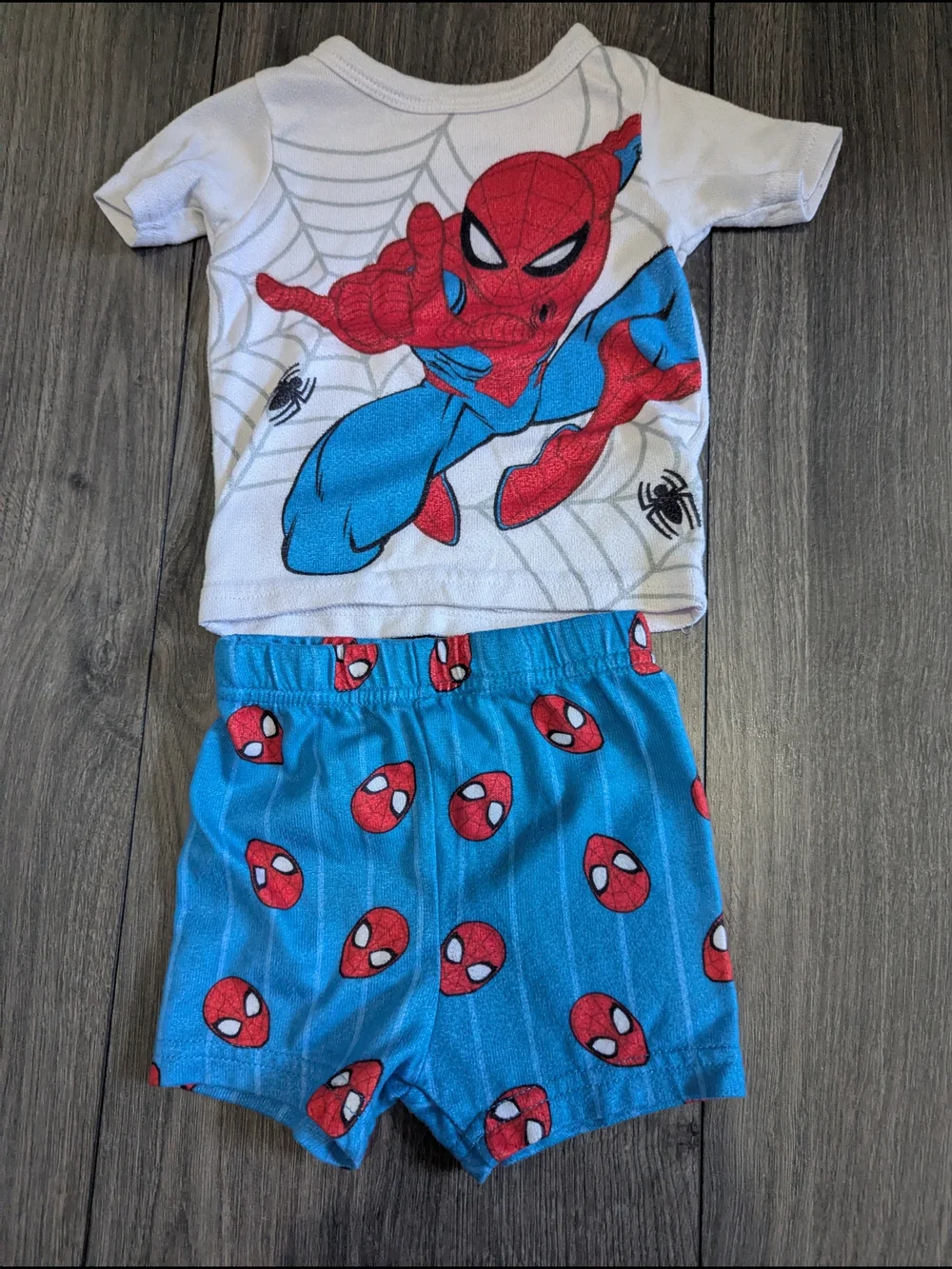 Marvel Spider-Man White, Red & Blue Two-Piece Pajama Set